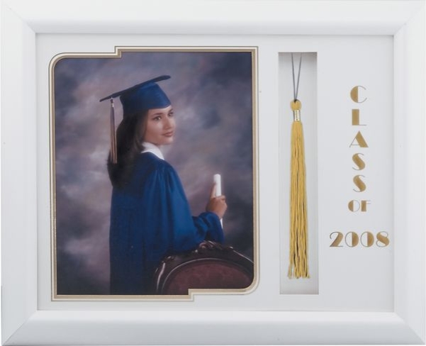 321 White Satin Graduation Frame to Hold an 8x10 image