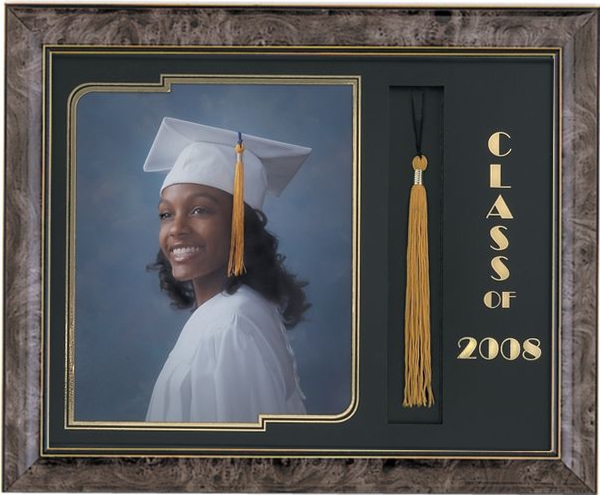 Grey Burl (IL15) Graduate Tassel Frame to hold and 8x10 image.